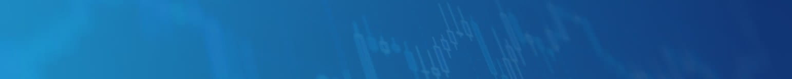 Blue gradient banner with a line graph watermark